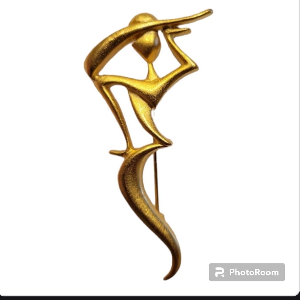 Lady With Derby Hat Brooch